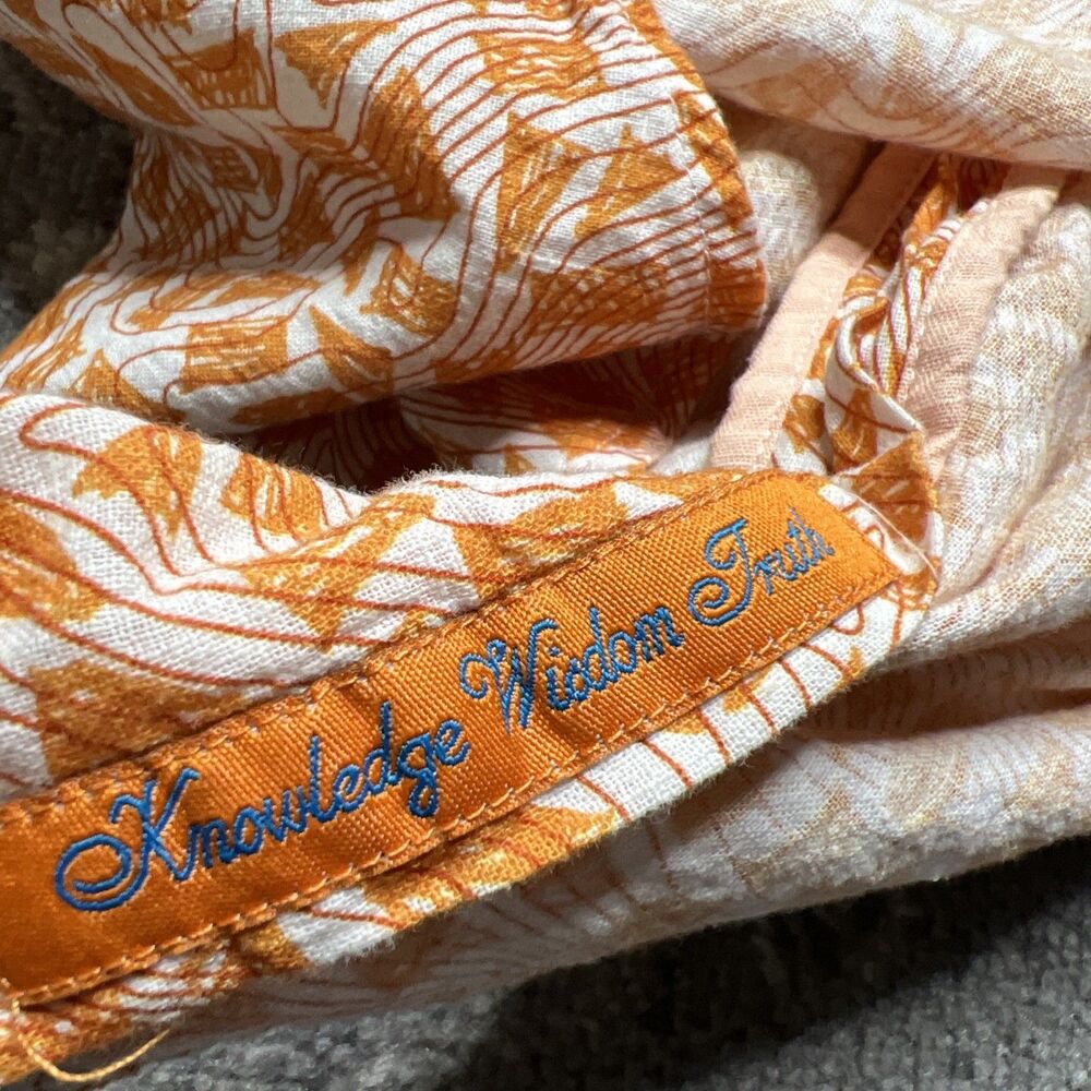 Robert Graham Shirt Mens Large Orange White Linen Blend Abstract Beach Coastal - Picture 7 of 9